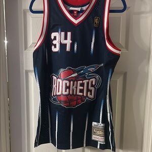 Mitchell & Ness Navy and Red Rockets Jersey